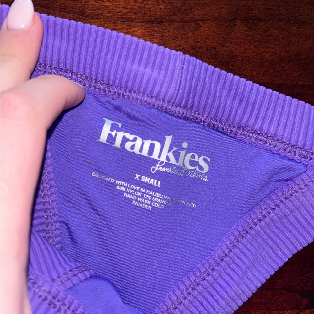 Frankie’s Bikinis Purple Ribbed Bikini Bottom - Picture 3 of 4